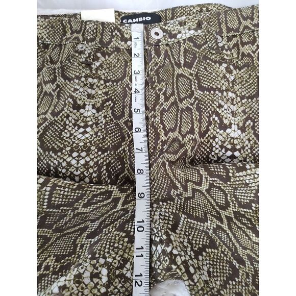 Cambio Snakeskin Print Pants Straight Leg Casual Trousers Neutral Size 14 - Picture 4 of 9